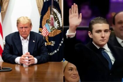 Donald Trump and his son Barron Trump