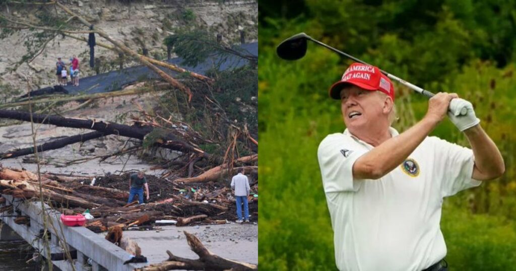 Trump reportedly takes a day off after Texas floods