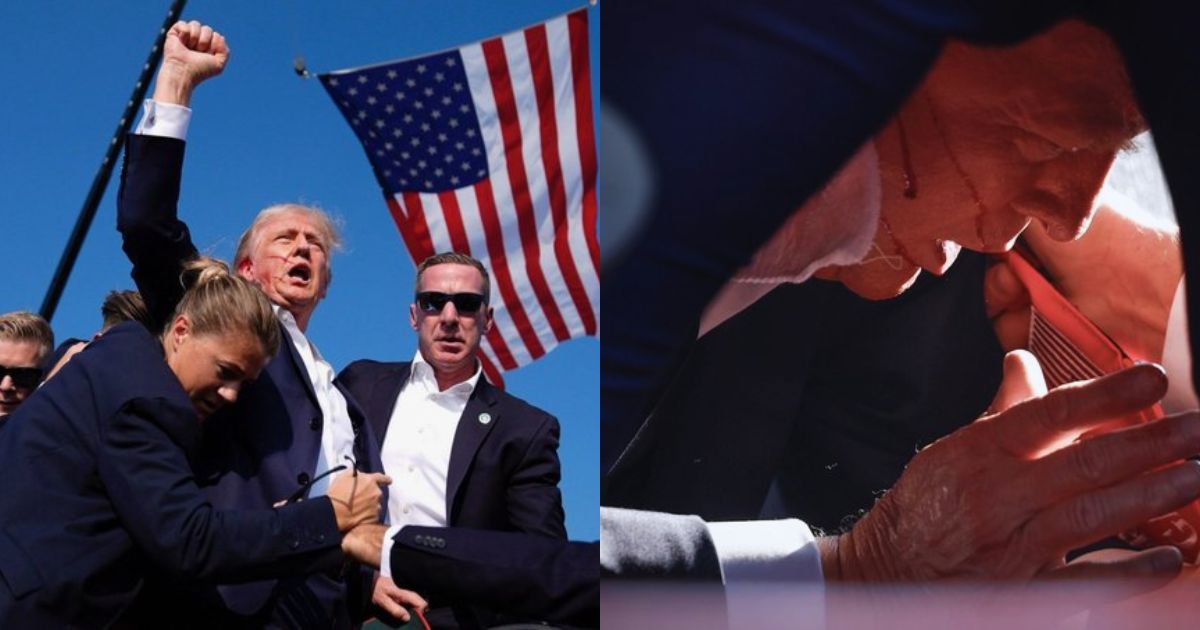 Donald Trump was shot on July 13, 2024. ( left- @DramaAlert|X.com) and ( right-@Top1Rating|X.com)