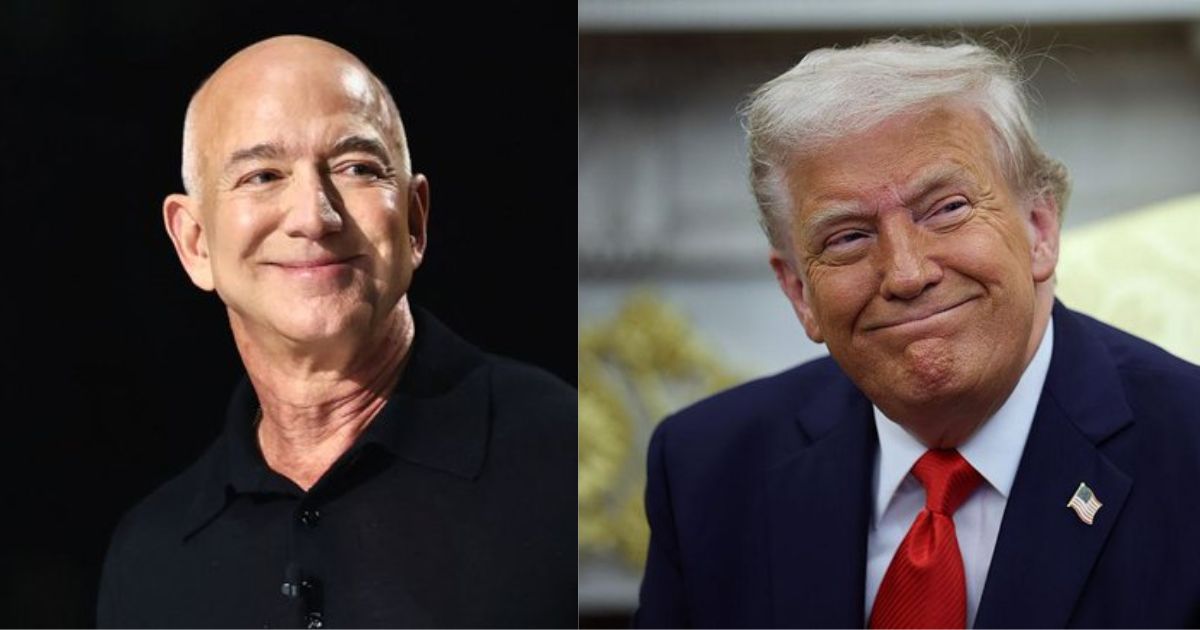 Jeff Bezos ((Credit: @trygraptor / X)) and Donald Trump (Credit: @ATLBlackStar / X).