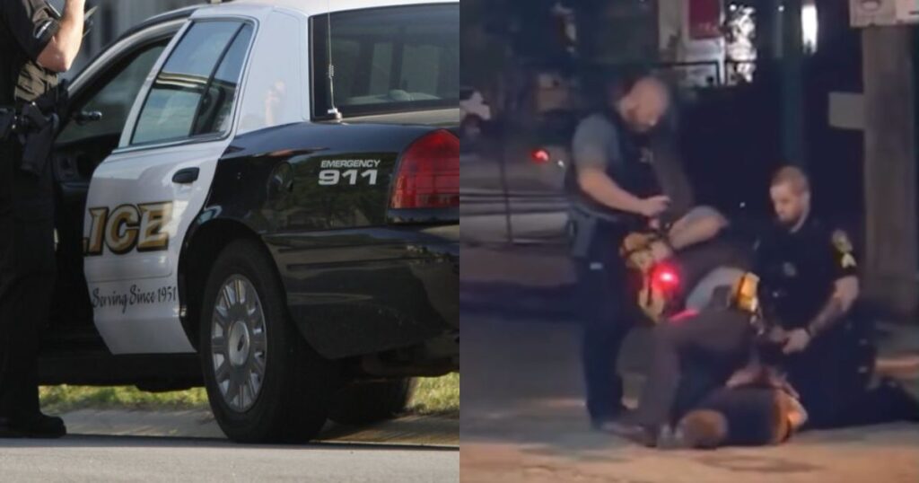 Kansas Police officer recorded Kneeing Man