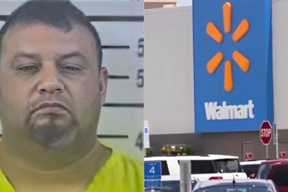 The Kingsville Walmart (R) where a newborn was found deceased in a restroom trash can, and the dad (L) of the teen mom was arrested