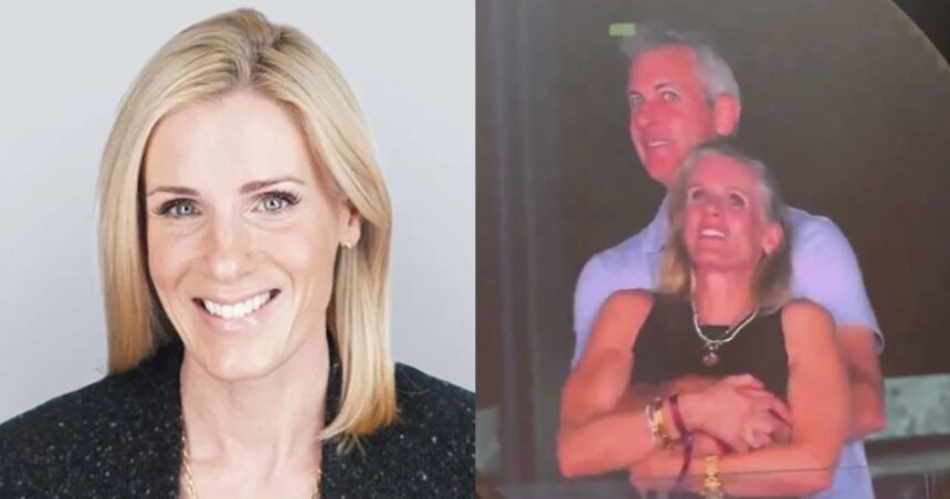 Kristin Cabot was caught on 4K with Andy Byron during the Coldplay concert at Gillette Stadium. ( left- @PopBase|X) and (right- @Daily_MailUS|X).