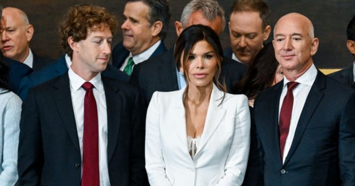 Mark Zuckerberg Lauren Sanchez and Jeff Bezos at Donald Trump's Inauguration