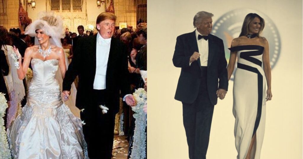 Melania Trump and Donald Trump ( Then vs Now) (left- @realDonaldTrump|X) and ( right-@UHN_Plus|X).