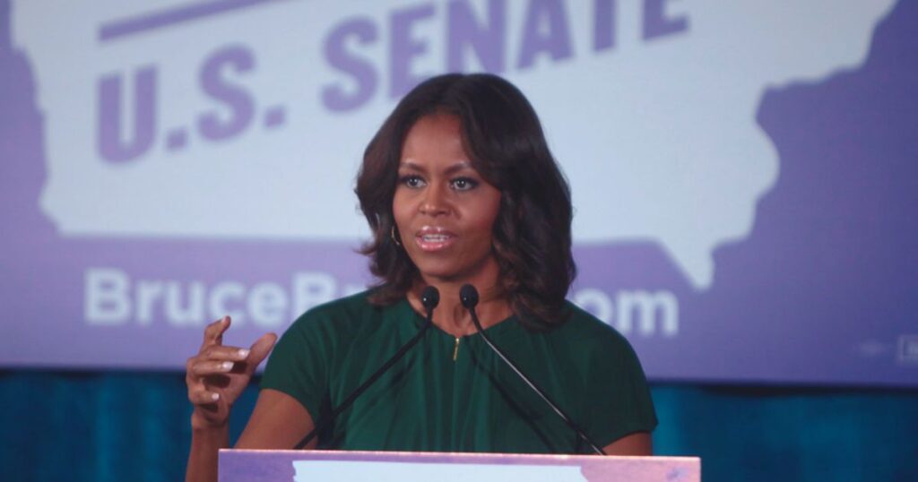 Michelle Obama speaking at an Iowa Votes Rally 2014 ( Image Credits- Photo uploaded by Gage Skidmore - via Flickr)