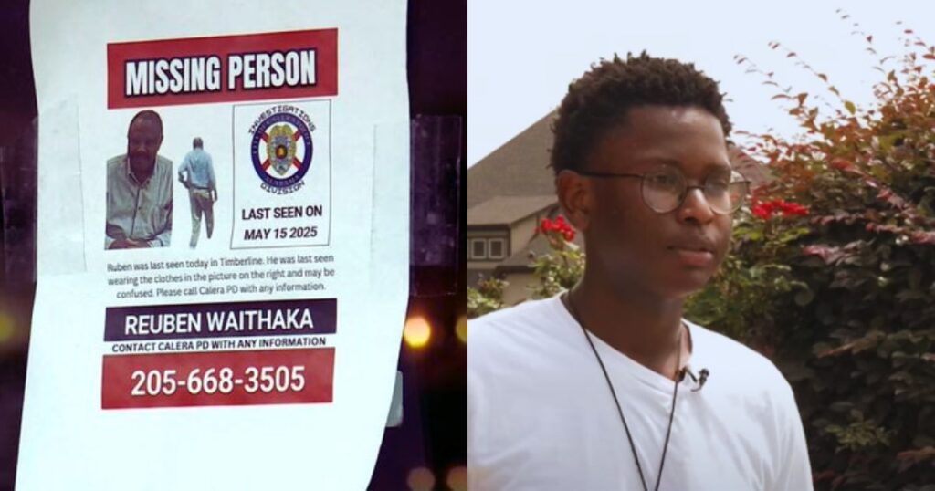 Missing person Mr Reuben Waithaka and his grandson Byron (left- @@kathichiquito|X.com) and (right- CBS 42- via YouTube)