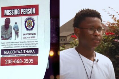 Missing person Mr Reuben Waithaka and his grandson Byron (left- @@kathichiquito|X.com) and (right- CBS 42- via YouTube)