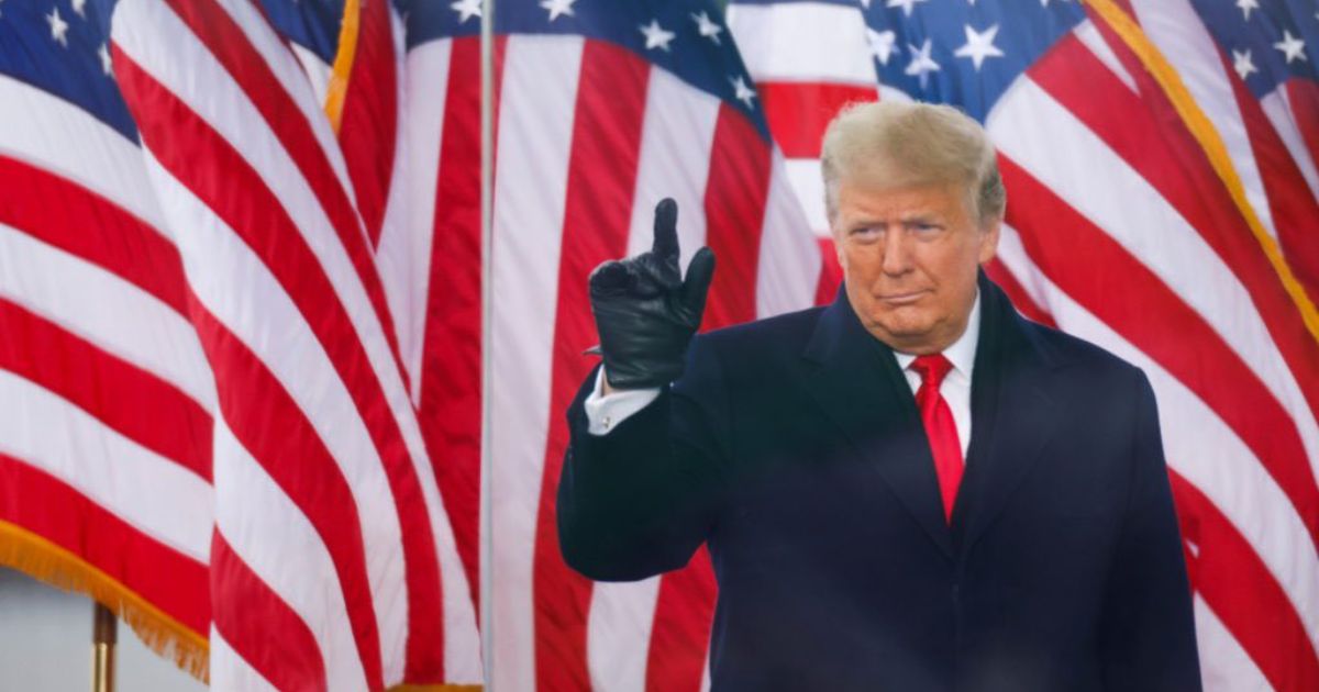 President Trump watches as a massive US flag is raised on the newly installed 88foot flagpole on the South Lawn of the White House