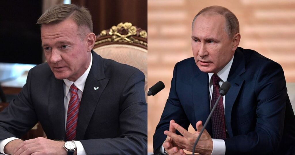 Roman Starovoit and Vladimir Putin