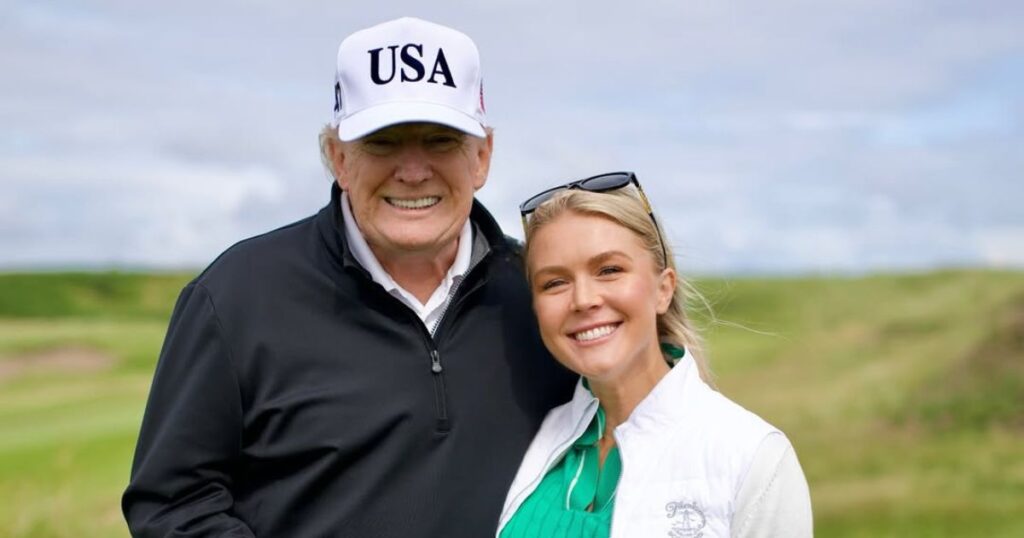 Donald Trump and Karoline Leavitt in Scotland
