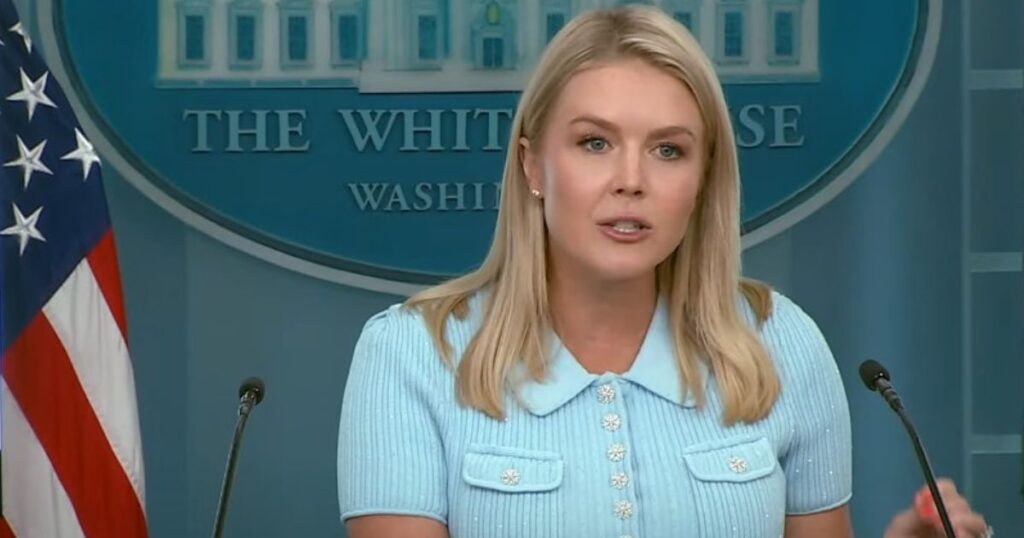 Karoline Leavitt at a White House press briefing