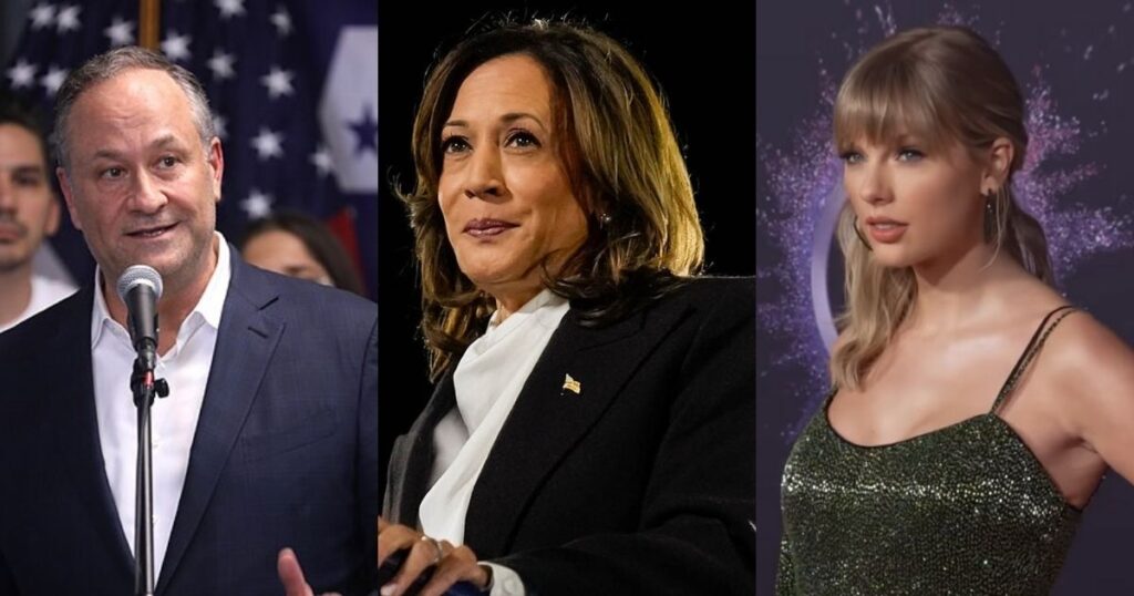 Doug Emhoff, Kamala Harris and Taylor Swift