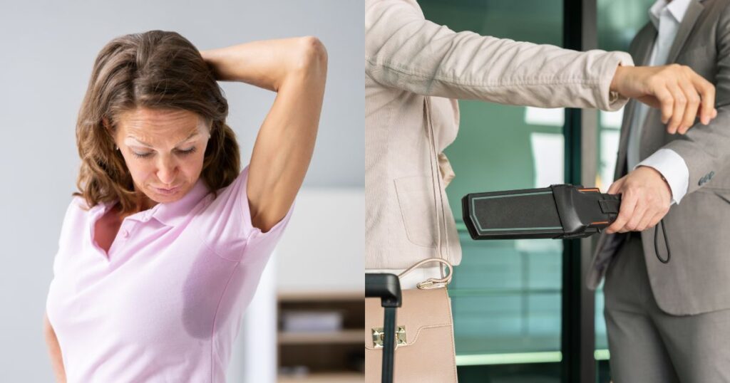 People who have a problem of excessive perspiration may cause issues for the agency screenings. (Image via Canva)