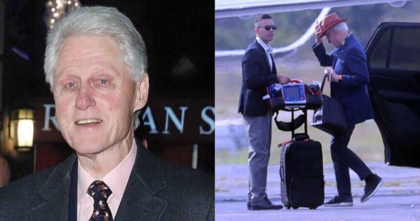 Bill Clinton’s aid was carrying a portable defibrillator unit