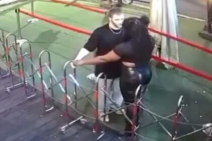 Black woman defends herself against a man who tried to snap her neck