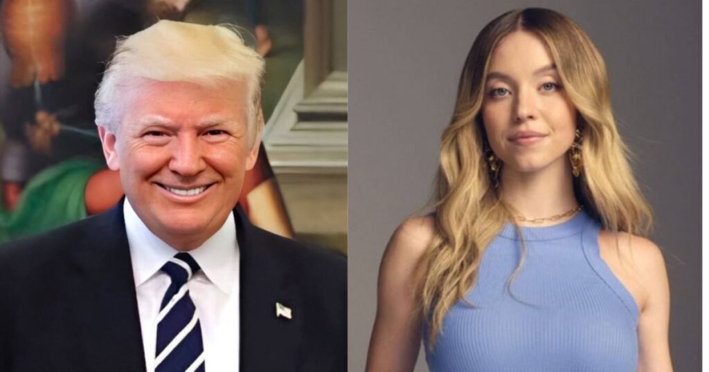 Donald Trump (@Ai_TrumpNews|X) and actress Sydney Sweeney @SUBRATA30016572|X).