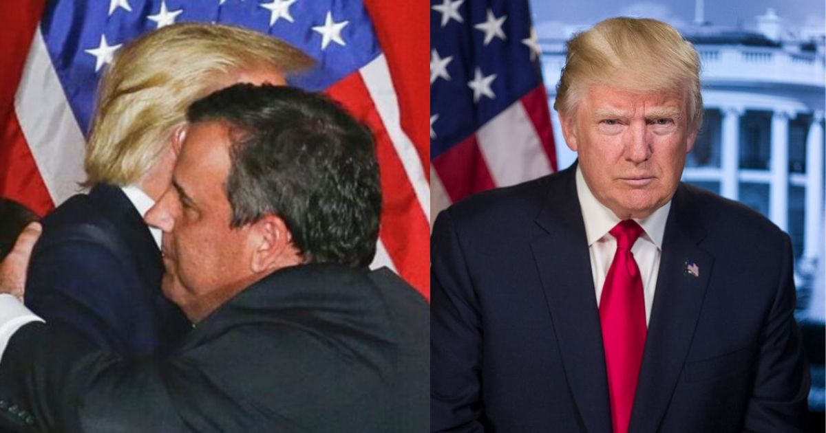 Donald Trump hugs Chris Christie back when the two were political allies