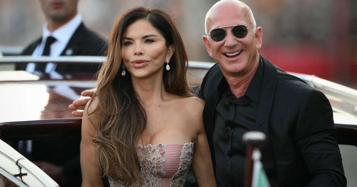 Lauren Sanchez and Jeff Bezos at Paris Fashion Week.