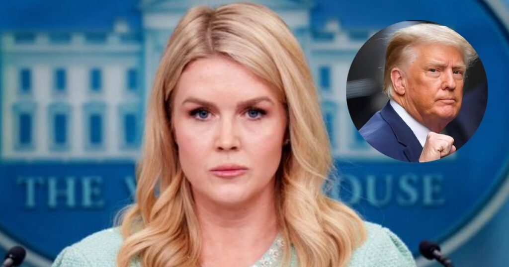 Karoline Leavitt ( @LucasSa56947288|X) and Donald Trump (@IvankaNews_|X).