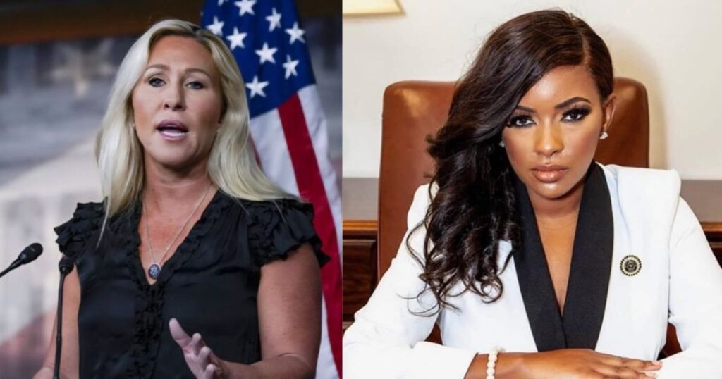 Marjorie Taylor Greene criticizes Jasmine Crockett.