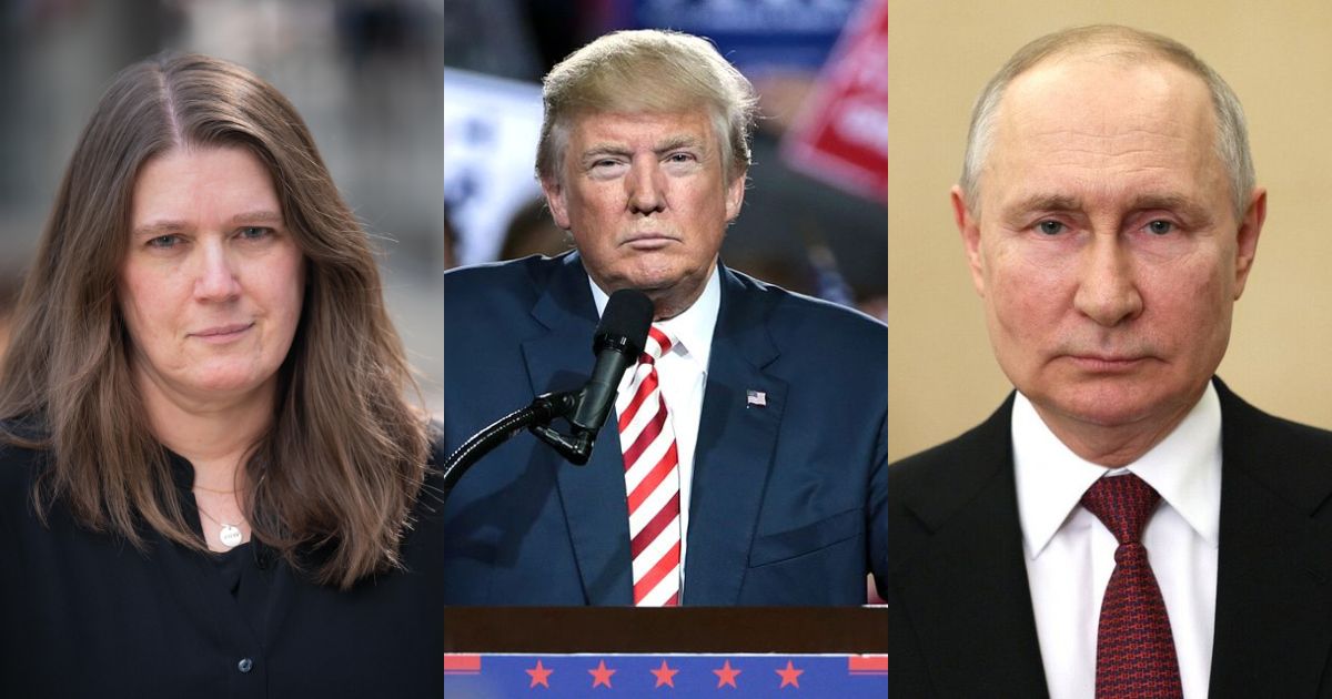 Mary Trump (photo by Jon Kline via Wikimedia Commons), Donald Trump (photo by Gage Skidmore via Flickr), Vladimir Putin (@ElonMuskNews47 on X)