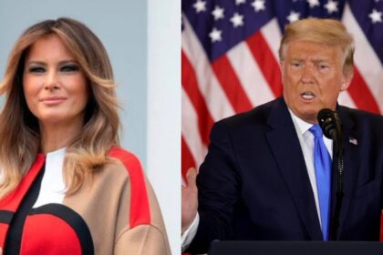 Melania Trump and Donald Trump (left@LynneBP_294|X) and ( right-@CBSNews|X).