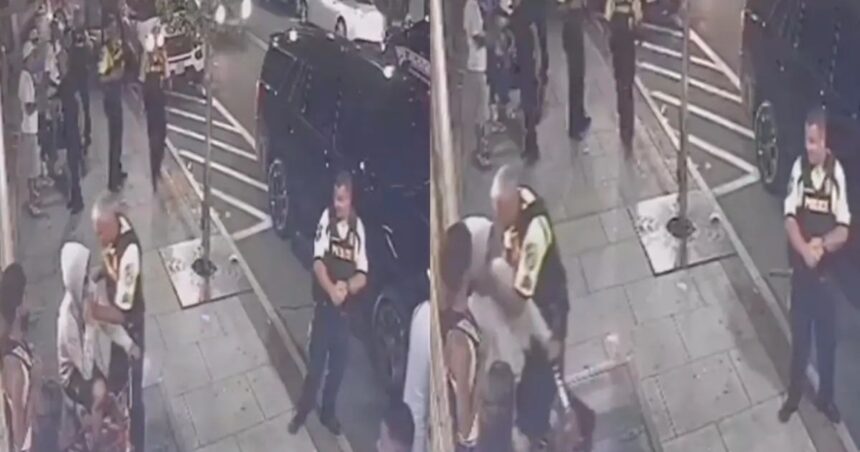 The New York sergeant took a violent approach to handling the situation.