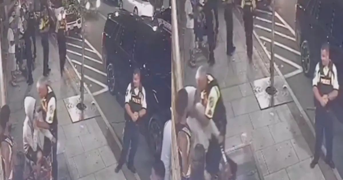 The New York sergeant took a violent approach to handling the situation.