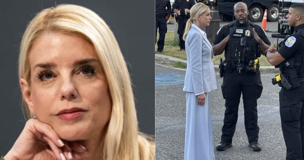 Pam Bondi with law enforcement officers in Washington D.C