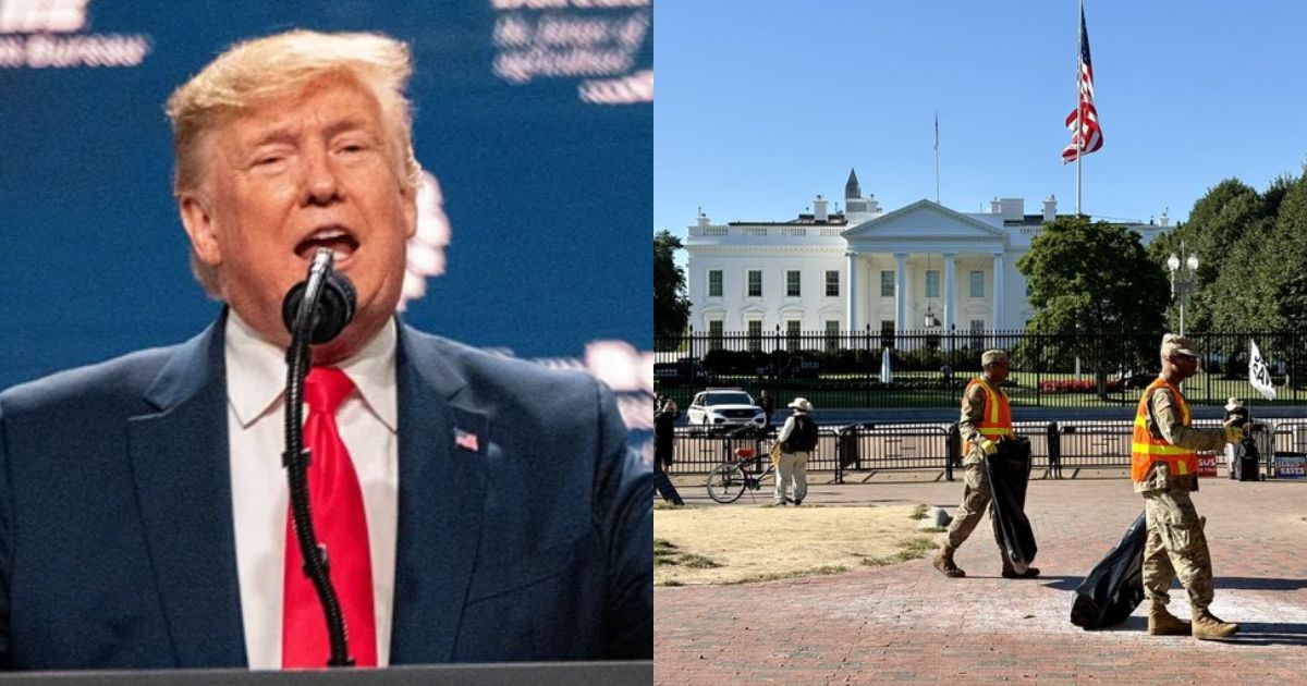 President Donald Trump Sends National Guard to Clean Up D.C. streets leave many confused. (left- (picture via rawopixel) and ( right- @joeflood|X).
