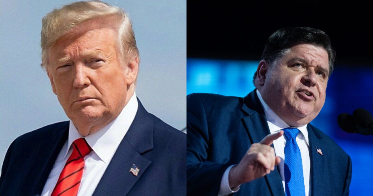 President Donald Trump and Governor J.B. Pritzker ( left- @ElephantSignal|X) and ( right- @RYboating|X).