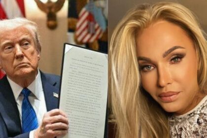 President Donald Trump (@RightScopee|X) and Real Housewives of Miami alum Lauren Foster (@thereallaurenfoste| via Instagram).