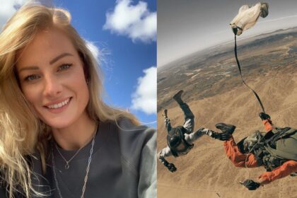 Skydiver Jade Damarell (left-@ScaryEurope|X) and (left- PickPik).
