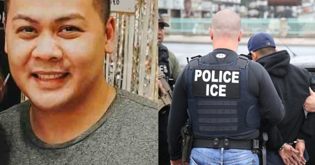 Sony Lasquite detained by ICE authorities. ( left- via GoFundMe) and (right- U.S. Immigration and Customs Enforcement- via Flickr).