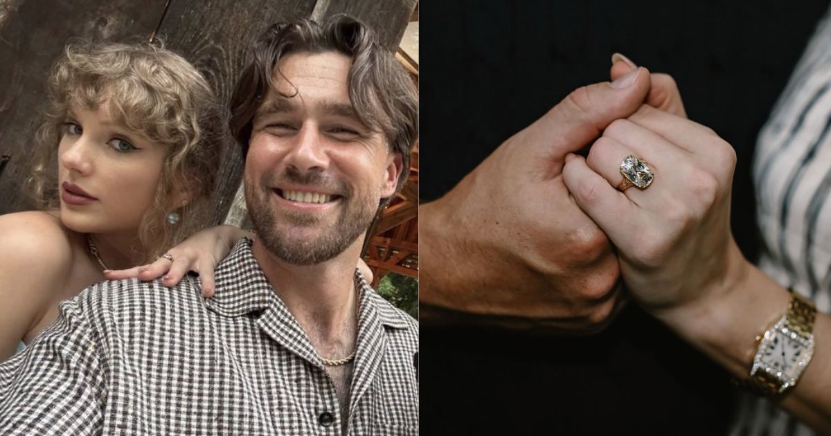 Taylor Swift and Travis Kelce ( left- @PopCrave|X)b and (right- @Saefty13|X).