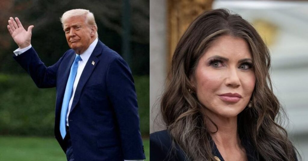 Donald Trump and Kristi Noem