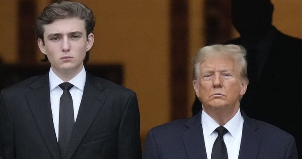 Trump appreciates Barron while also pointing out his height and impact on sports.