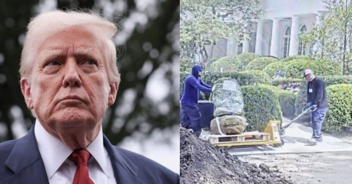 Trump claims the White House Rose Garden damage is resolved now.