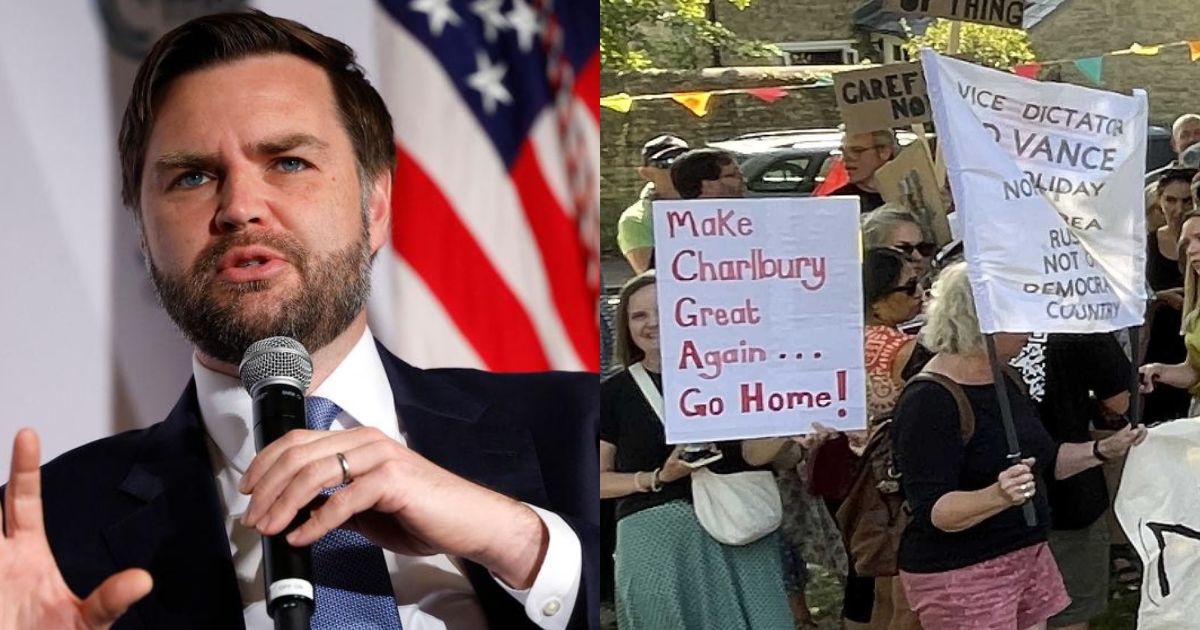 UK locals gather to oppose JD Vance's holiday