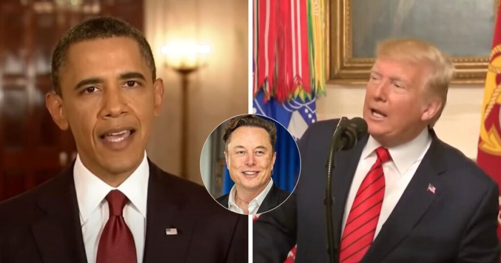 Barack Obama, Donald Trump and Elon Musk