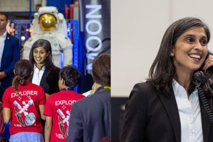 Usha Vance at the NASA’s Johnson Space Centre in Houston (left-@News4SA|X) and ( right- @NASA_Johnson|X).