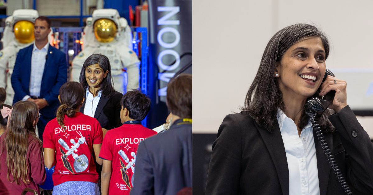 Usha Vance at the NASA’s Johnson Space Centre in Houston (left-@News4SA|X) and ( right- @NASA_Johnson|X).