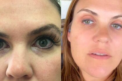 Elizabeth Velez shows the long-lasting effects of her tattooed eyeliner in a viral TikTok.