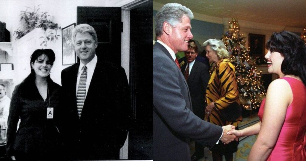 Bill Clinton and Monica Lewinsky (left - @Shine_McShineX) and ( right- @MarioNawfal|X).