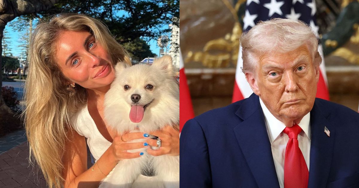 Bonnie Blue (L), Donald Trump (R)