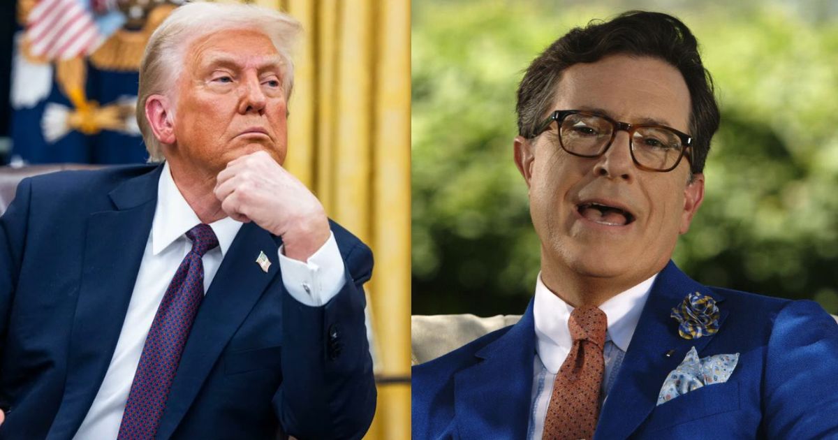 Donald Trump and Stephen Colbert