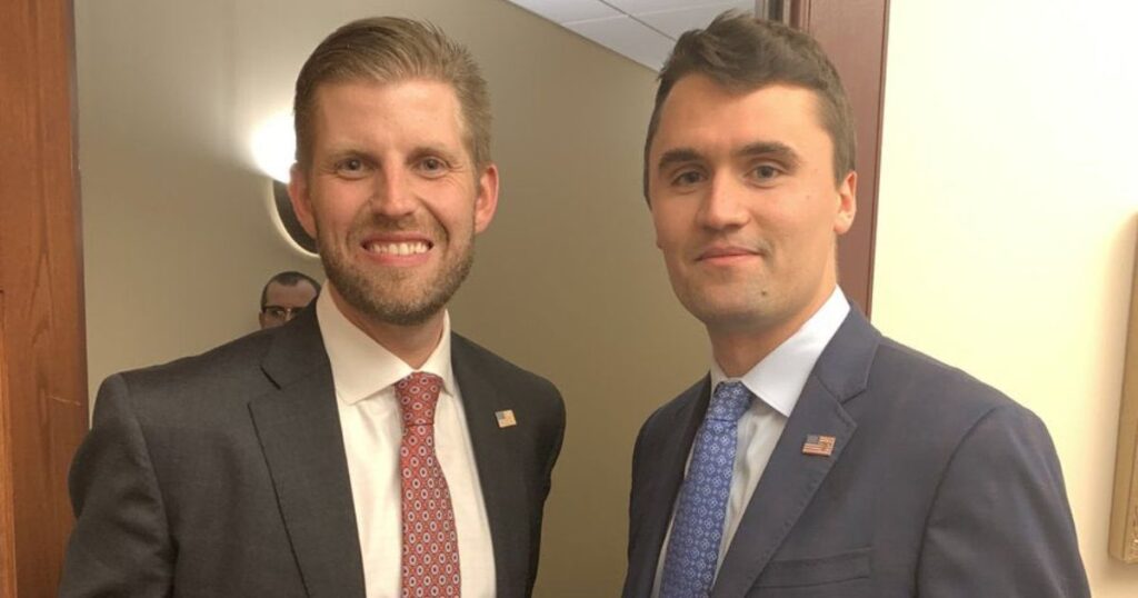 Eric Trump (L), Charlie Kirk (R)