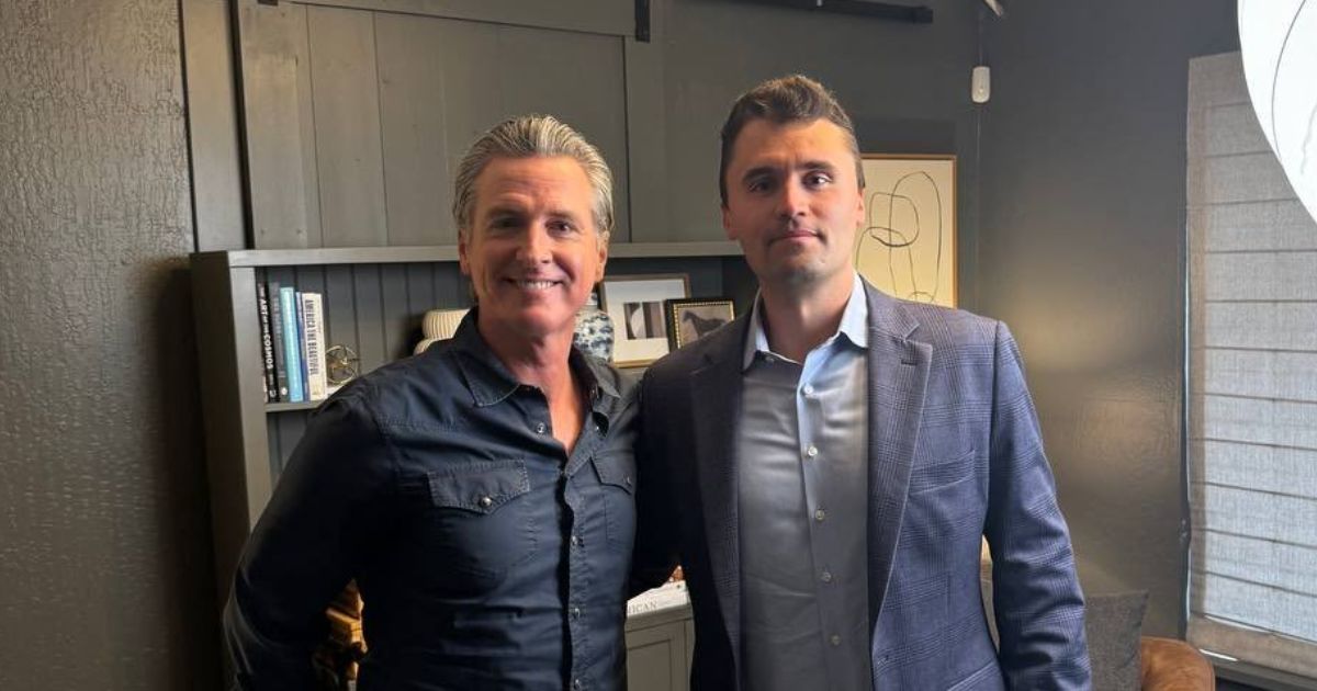 Gavin Newsom and Charlie Kirk