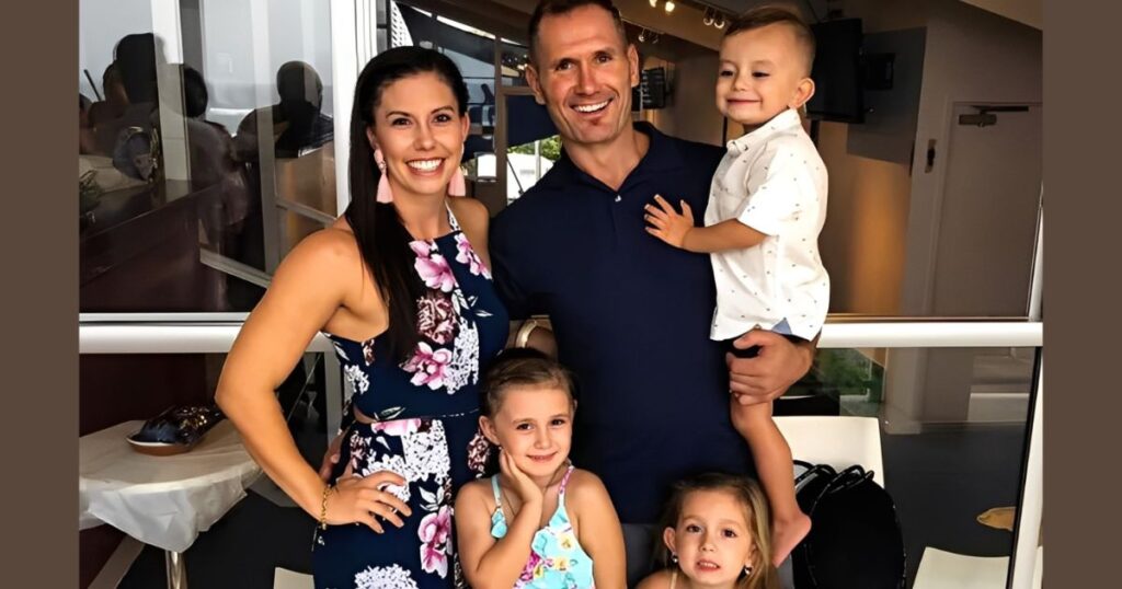 Hannah Clarke of Australia smiling with her three young children, all victims of a domestic violence attack.